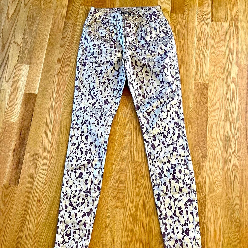 Venus jeans camouflage and gold paint.